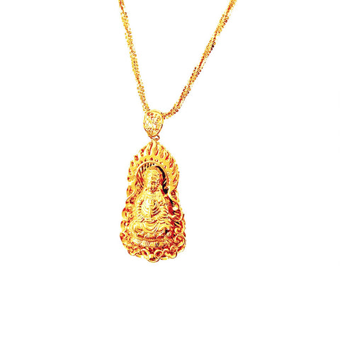 GODDESS PENDANT DOUBLE CHAINS CHAIN SHORT NECKLACE