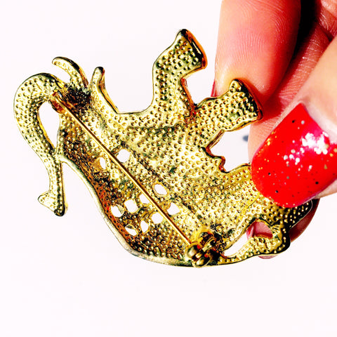 VINTAGE ELEPHANT TRIBAL SCARF BAG BROOCH ACCESSORIES