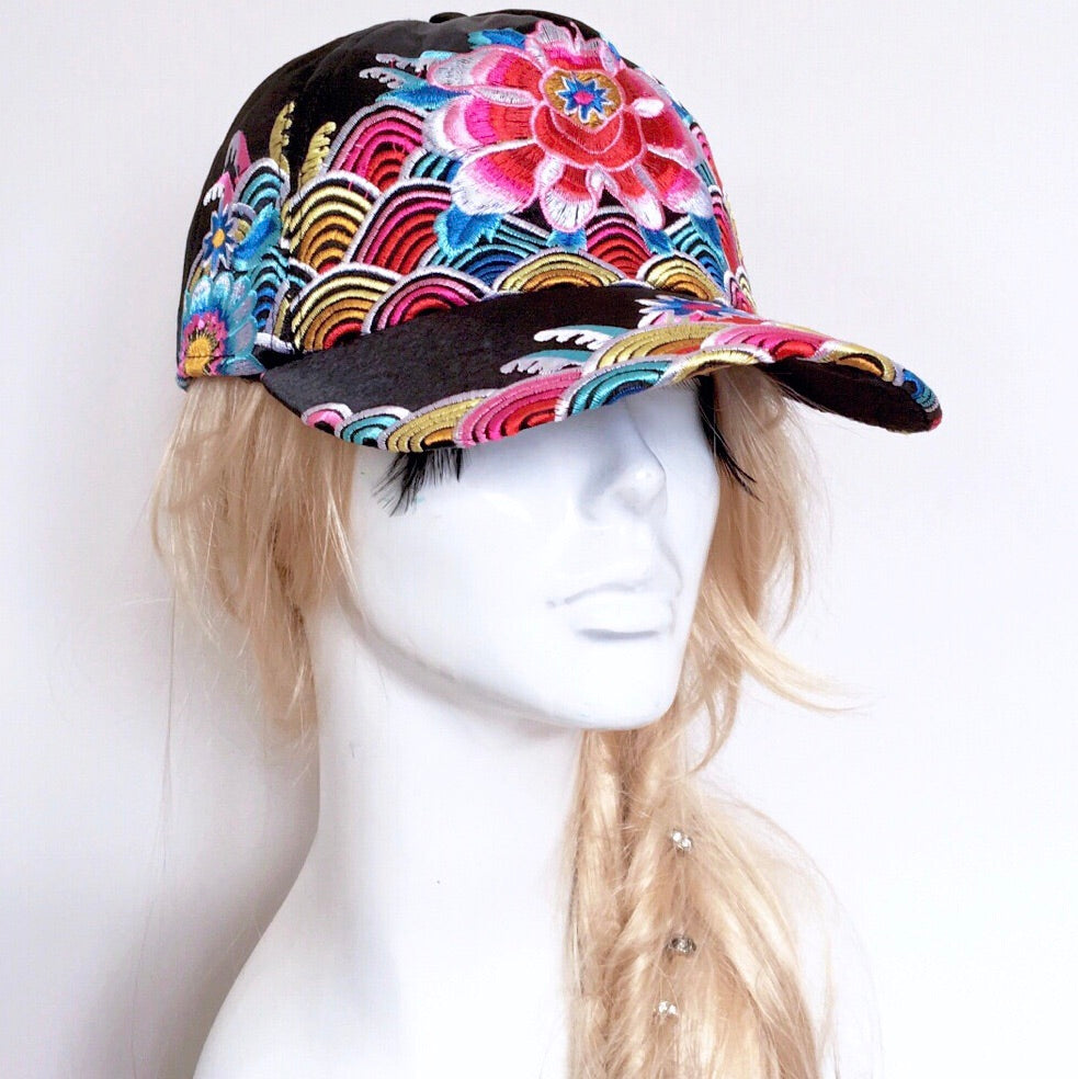 WAVES FLORAL CAP HAT