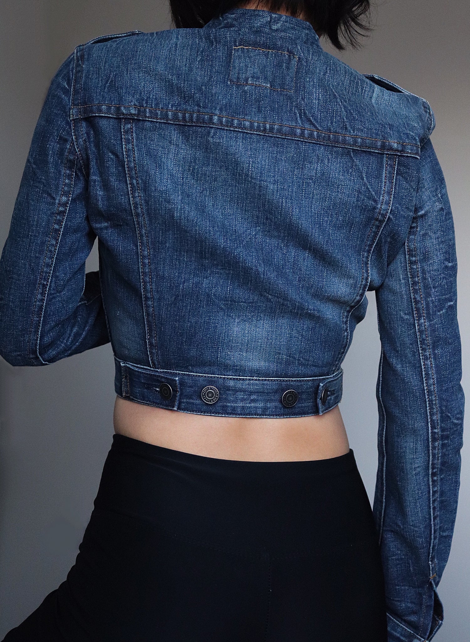 90S VINTAGE LEVIS DENIM CROP ZIPPER JACKET TOP
