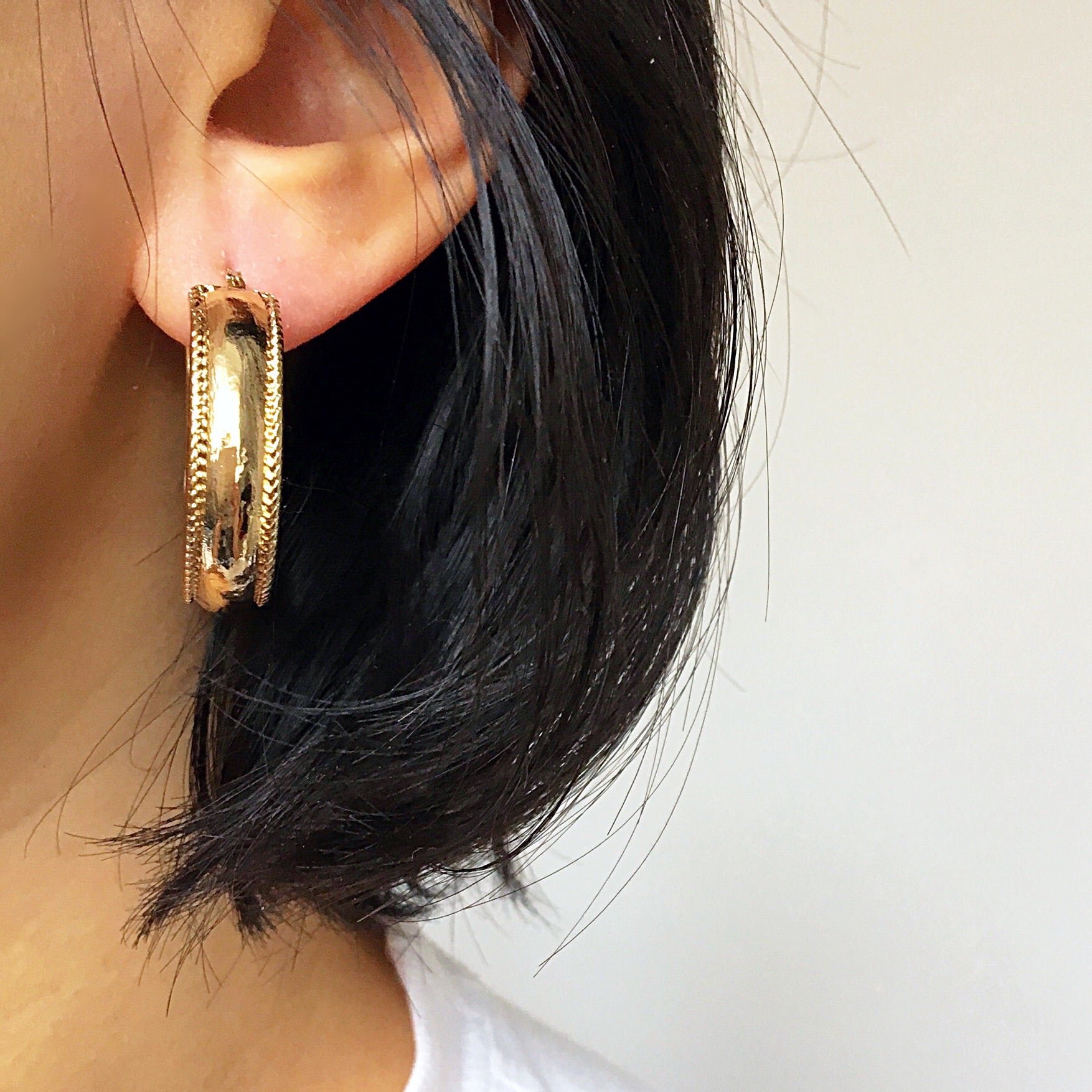THICK CHUNKY HOOPS EARRINGS