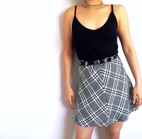 90S 00 Y2K V NECK TRIM DETAILED NECKLINE CAMI COTTON VEST TOP