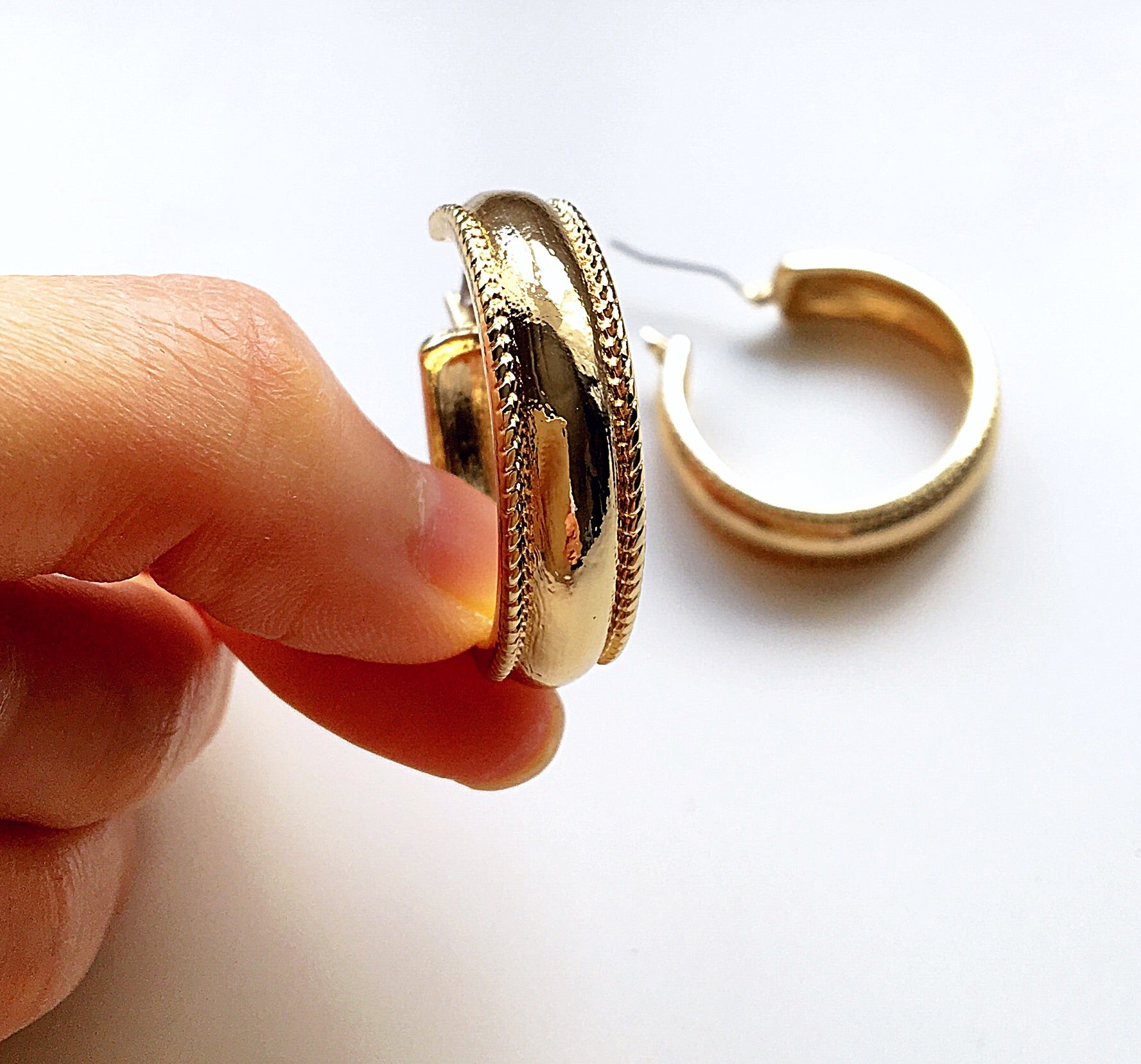 THICK CHUNKY HOOPS EARRINGS