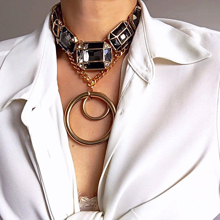 ONLY ONE GREY NIGHT CHOKER SHORT NECKLACE