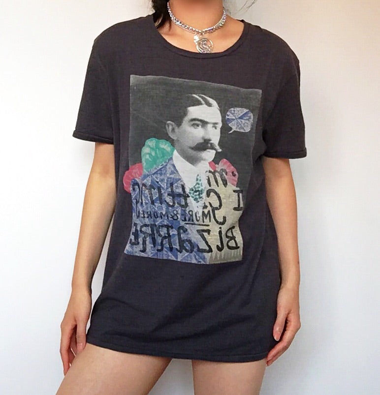 SCOTCH AND SODA UNISEX GREY CROP ART PRINT TEE TOP