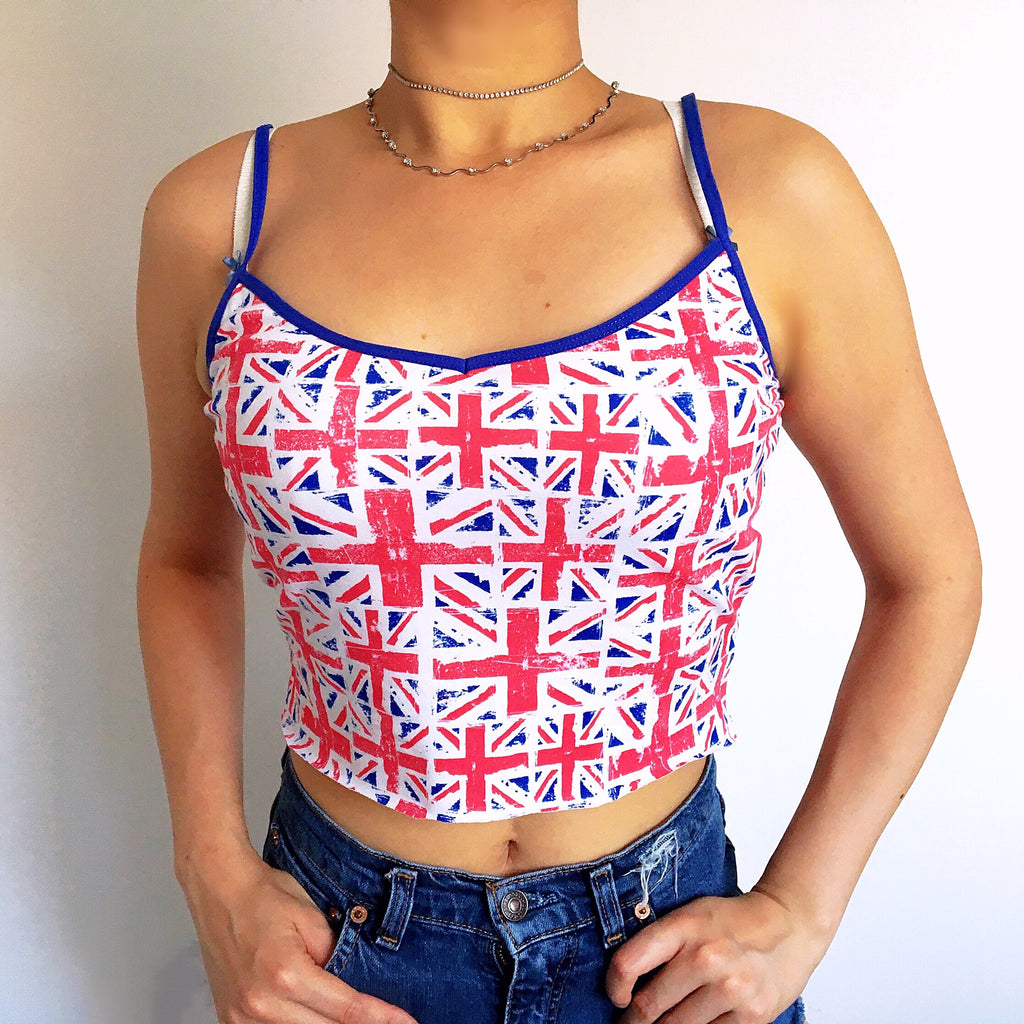 VINTAGE 90S FLAG CROP VEST TOP
