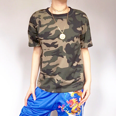 CAMO PRINT TEE TOP