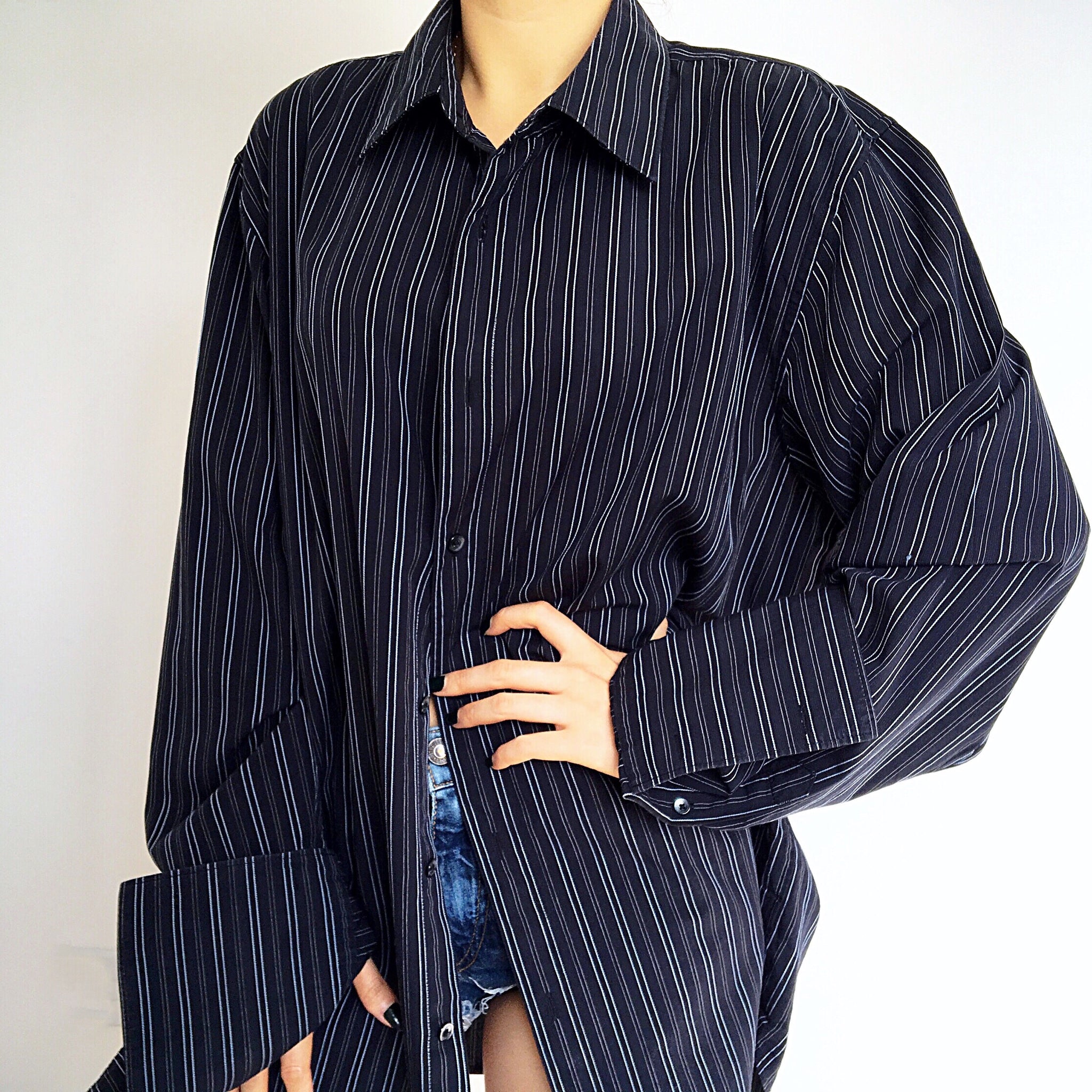 MEN UNISEX CALVIN KLEIN LONG SLEEVES COTTON SHIRT TOP