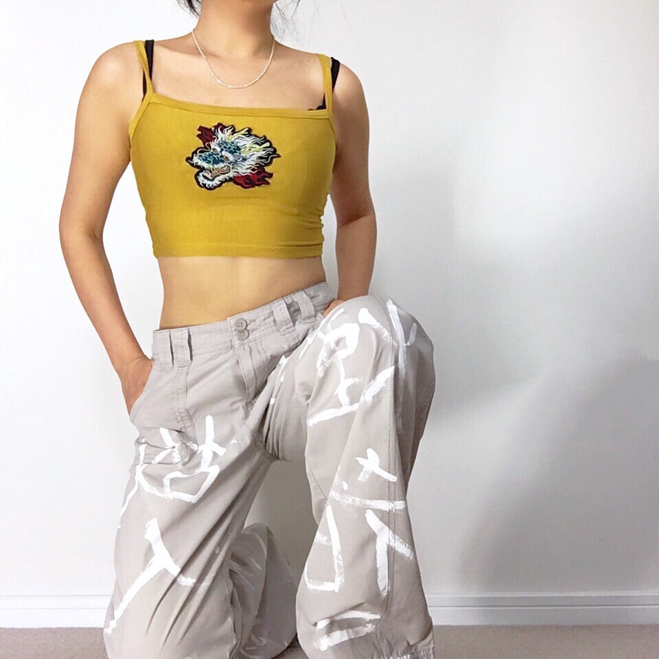 DRAGON STRETCHY CAMI CROP VEST TOP