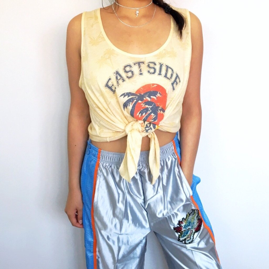 90S 00 Y2K PALM TREE TIE VEST TOP