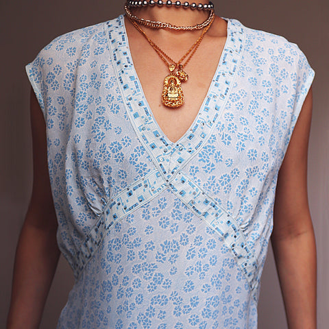 90S Y2K 2000S VINTAGE CREPE SEQUINS V NECK FLORAL VEST TOP
