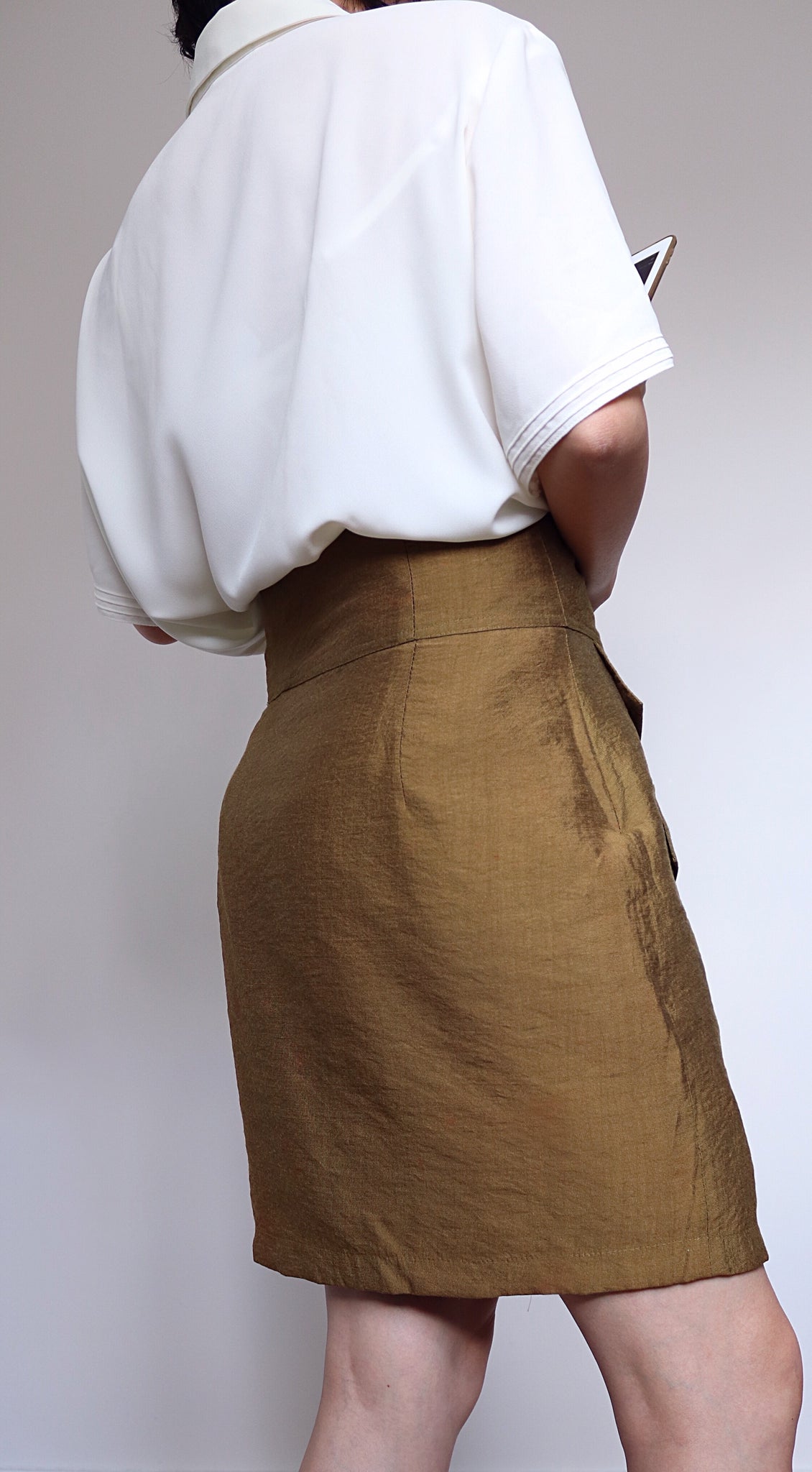 VINTAGE BUTTONS WRAP POCKET SKIRT