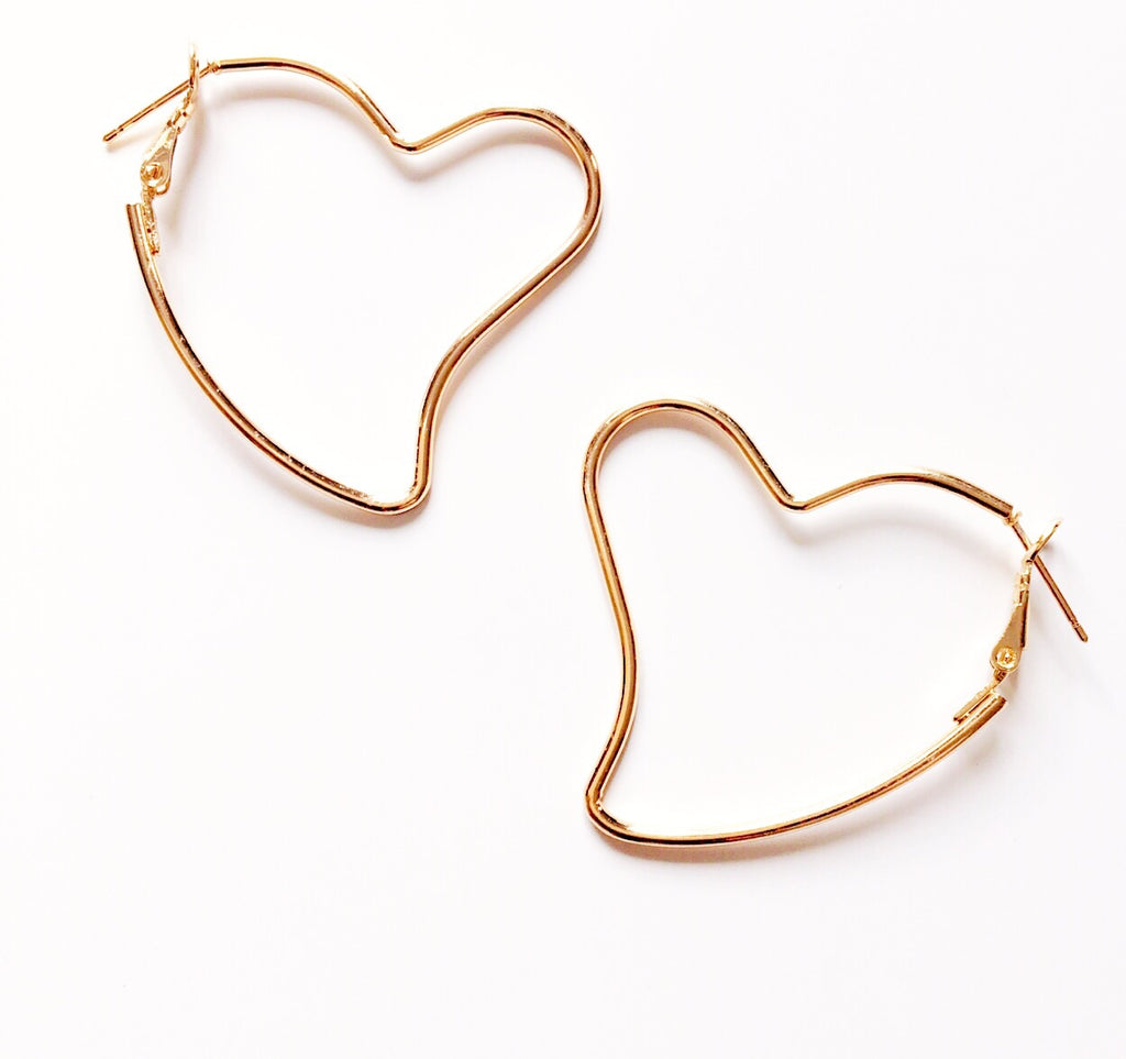 HEART HOOP EARRINGS