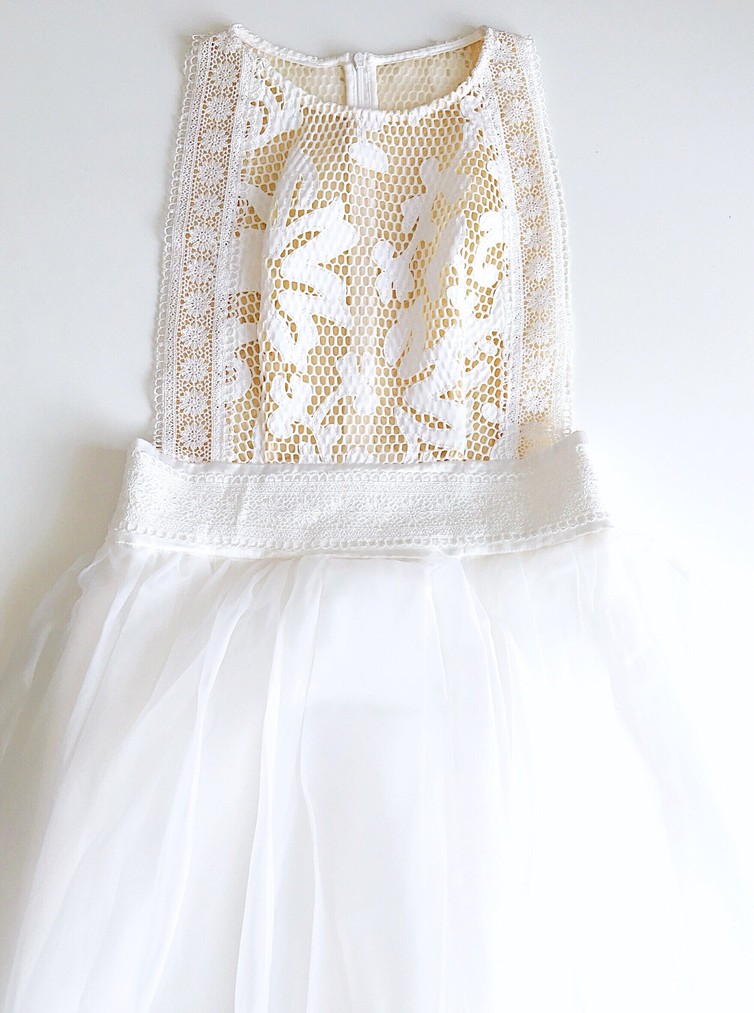 MESH DREAMY BEACH SUMMER FLORAL TRIMS DRESS