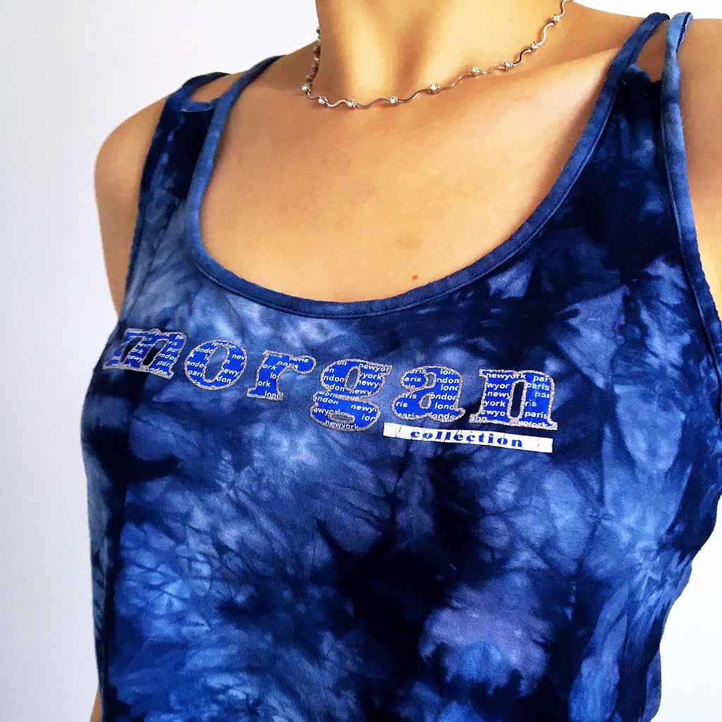 VINTAGE 90s MORGAN DE TOI TIE DYE SHORT VEST TOP