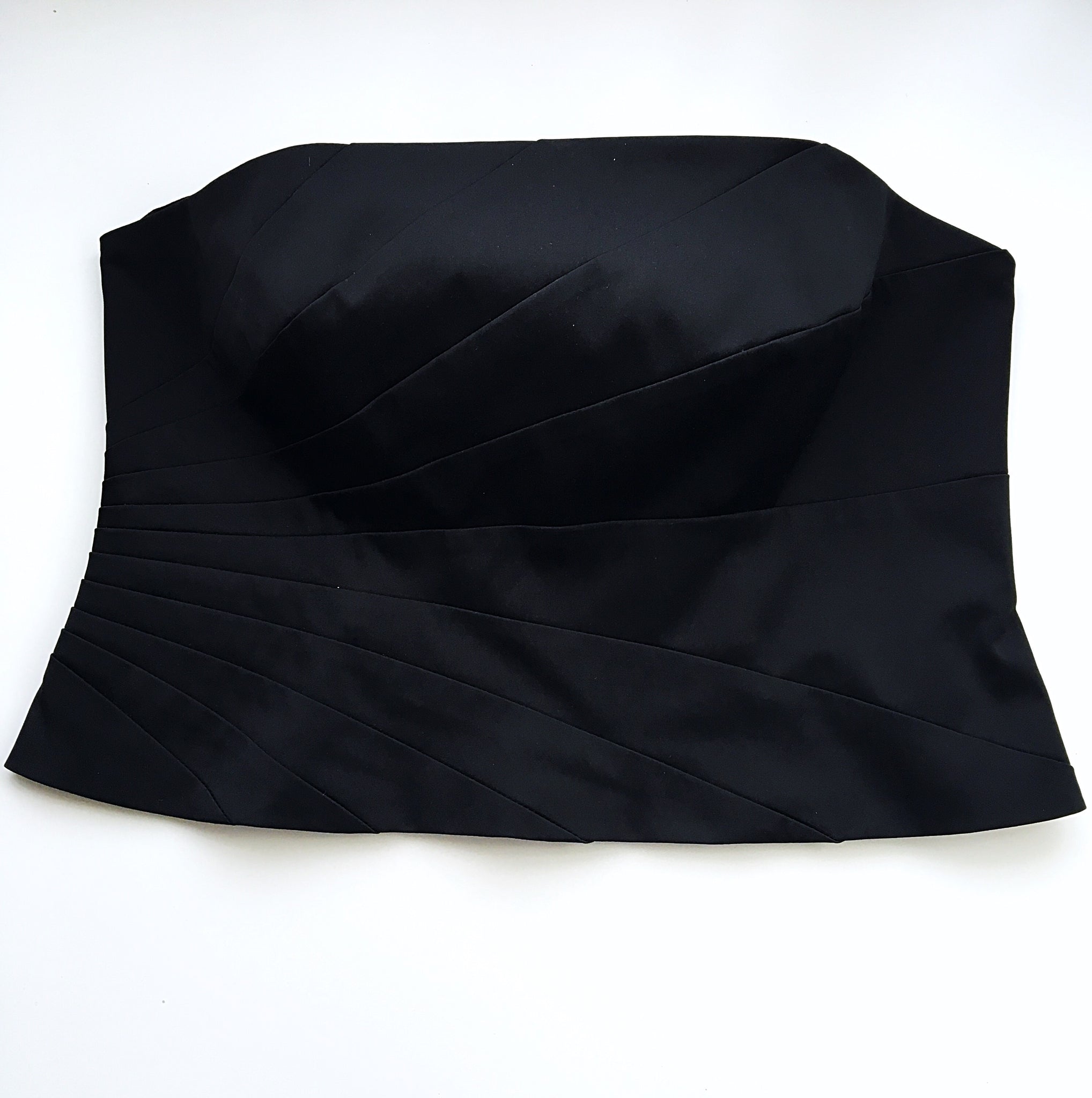 SIDE PLEATED SHORT CROP CORSET TOP