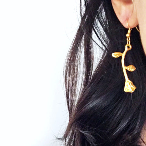 ROSE STEM EARRINGS