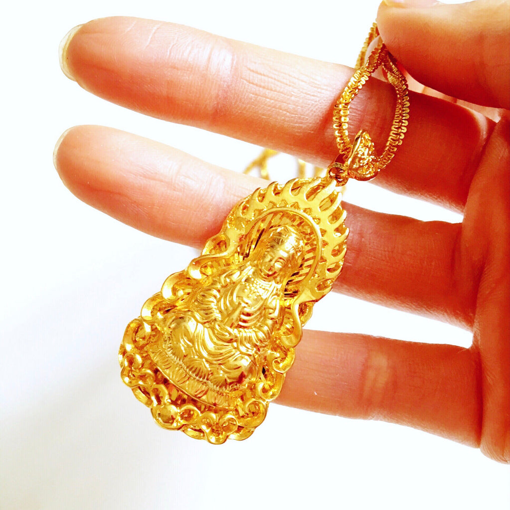 GODDESS PENDANT DOUBLE CHAINS CHAIN SHORT NECKLACE
