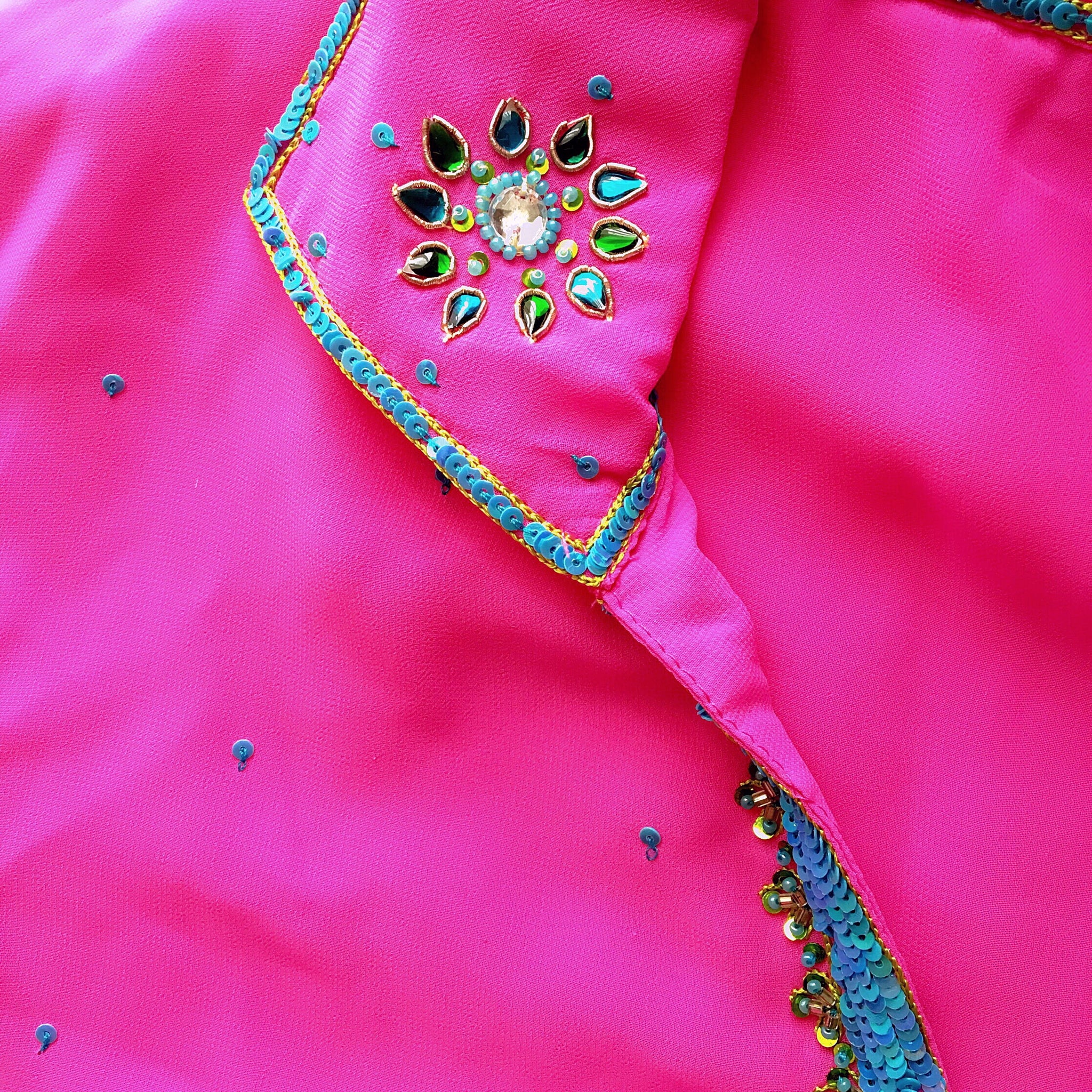 FESTIVAL  FLORAL BEADED EMBROIDERY BELL SLEEVES LONG TOP