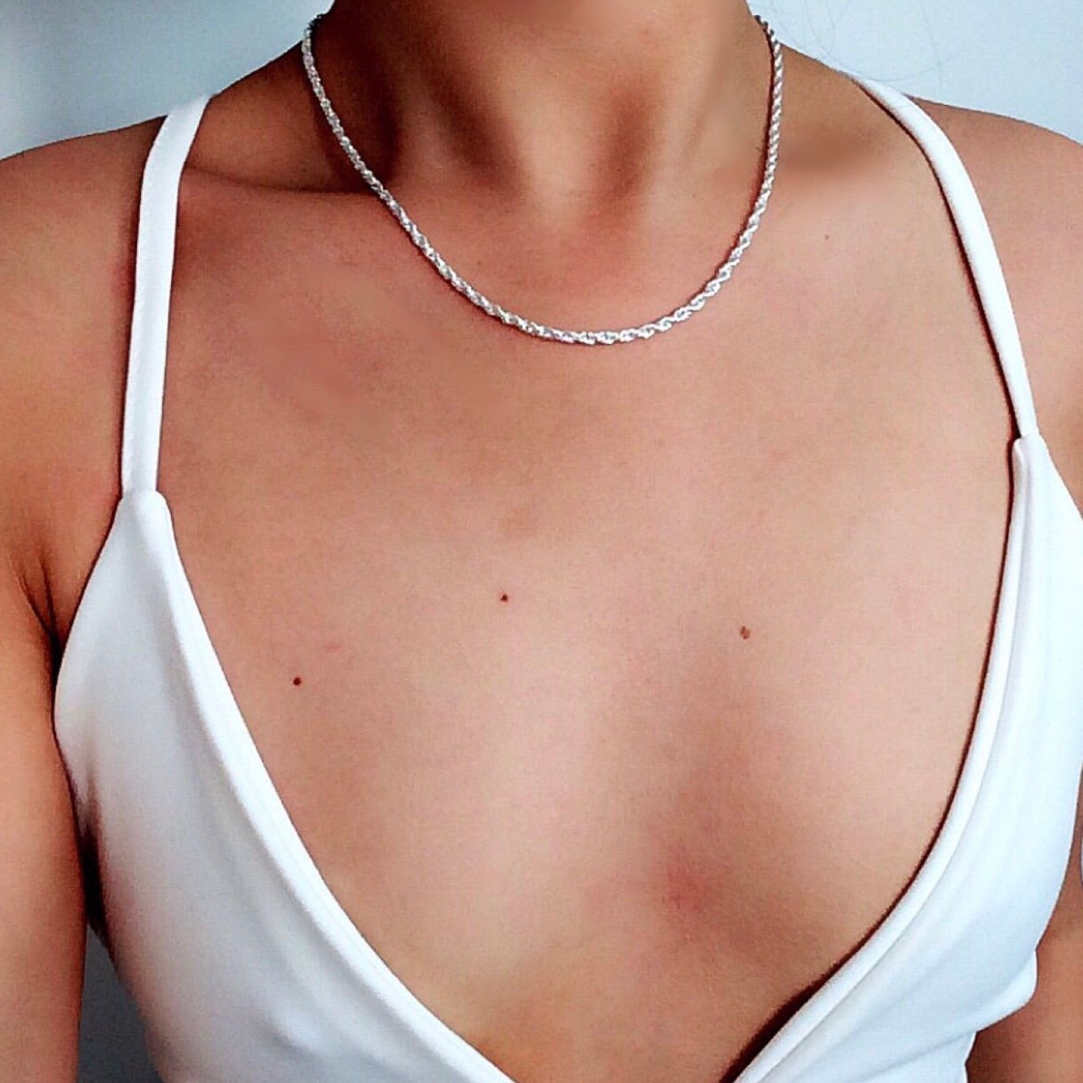 SILVER PLATED CHAIN SHORT NECKLACE