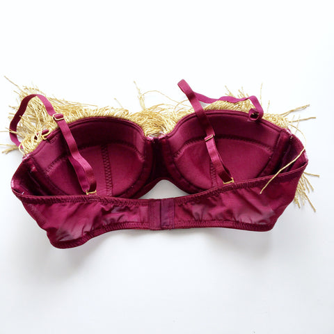 GOLD TASSEL VELVET BOOB BRA TOP