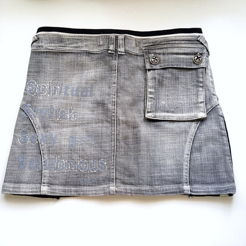 90S Y2K MID TO LOW WAIST WAISTED MINI JEANS DENIMS SKIRT