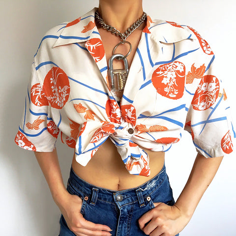 90S Y2K VINTAGE UNISEX JAPANESE  GOLD FISH  SHIRT TOP