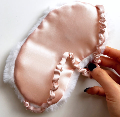 CUTE FLUFFY PUPPY DOG SILKY  EYE MASK