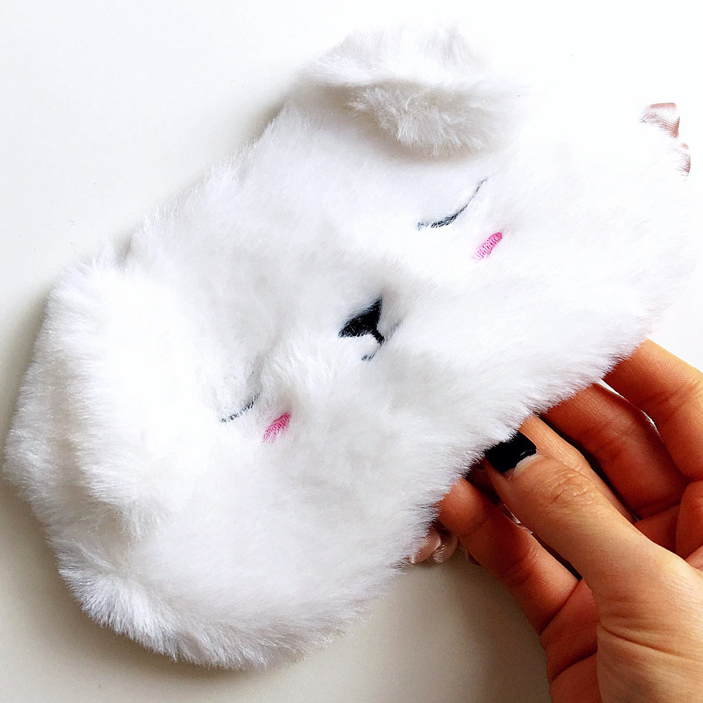 CUTE FLUFFY PUPPY DOG SILKY  EYE MASK