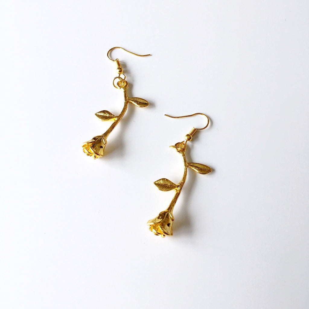 ROSE STEM EARRINGS