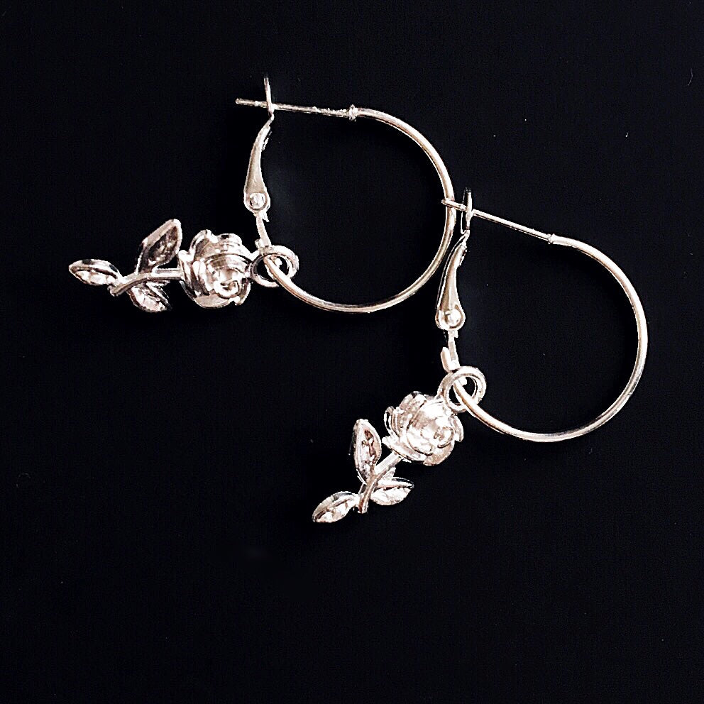 LITTLE ROSE HOOP EARRINGS