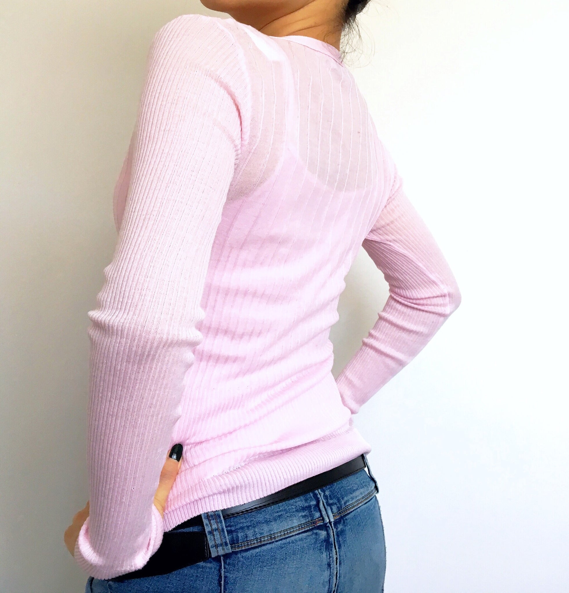 ANNE FONTAINE VINTAGE PINK KNIT CARDIGAN WITH VEST TOP SET