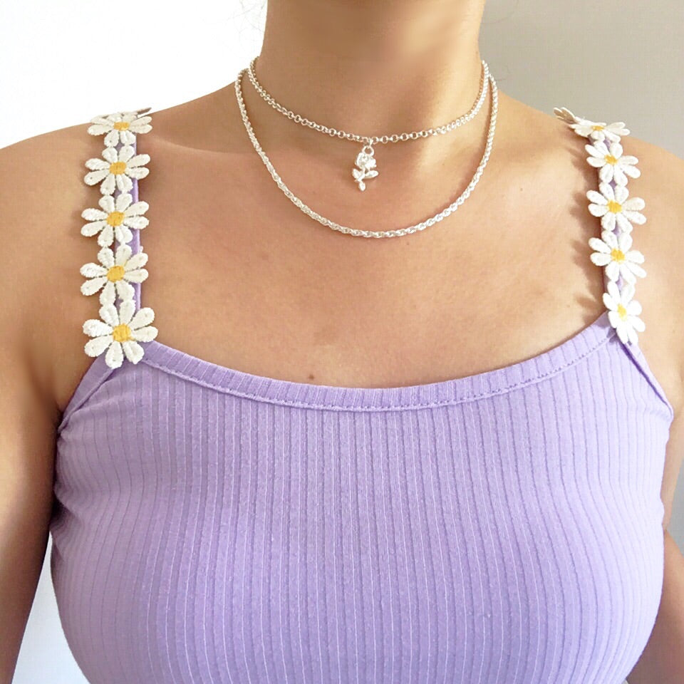 ROSE CHAIN CHOKER NECKLACE