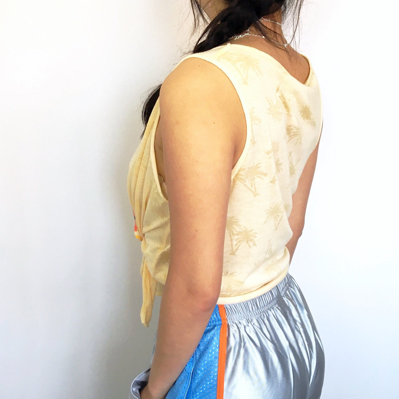 90S 00 Y2K PALM TREE TIE VEST TOP