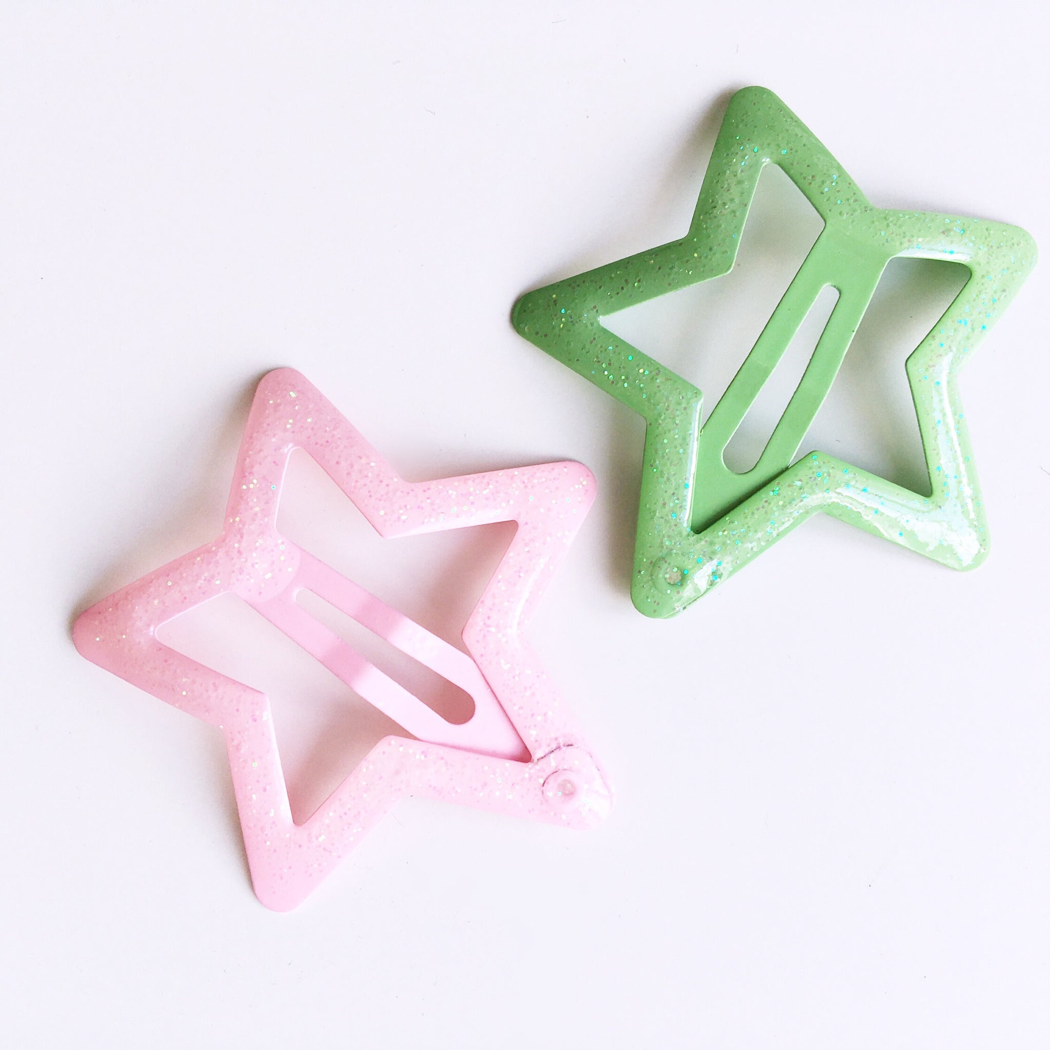 STAR PASTEL GLITTER  90S Y2K HAIR CLIPS